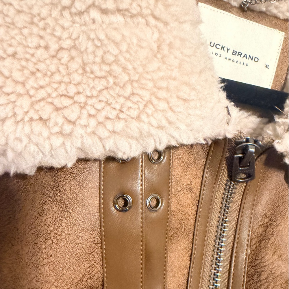 Lucky Brand Women's Faux-Shearling Zip-Front Coat NWOT SIZE XL - Picture 10 of 16